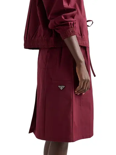 Prada Women's Poplin Skirt - Dark Red | Thumbnail 3 Prada Women's Poplin Skirt - Dark Red | Thumbnail 3
