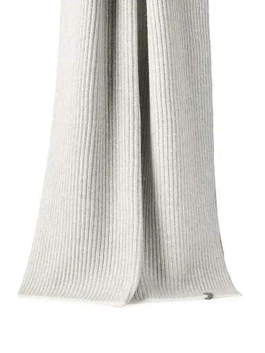 Brunello Cucinelli Women's Cashmere English Rib Knit Scarf with Monili - Light Grey | Thumbnail 3 Brunello Cucinelli Women's Cashmere English Rib Knit Scarf with Monili - Light Grey | Thumbnail 3