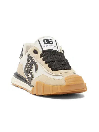 Dolce & Gabbana Men's Logo Nylon & Suede Low-Top Sneakers - Avorio Nero - Size 13 | Thumbnail 3 Dolce & Gabbana Men's Logo Nylon & Suede Low-Top Sneakers - Avorio Nero - Size 13 | Thumbnail 3