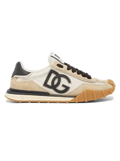Dolce & Gabbana Men's Logo Nylon & Suede Low-Top Sneakers - Avorio Nero - Size 13 | Thumbnail 1 Dolce & Gabbana Men's Logo Nylon & Suede Low-Top Sneakers - Avorio Nero - Size 13 | Thumbnail 1