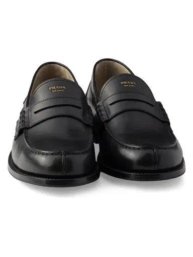 Prada Men's Leather Loafers - Black | Thumbnail 2 Prada Men's Leather Loafers - Black | Thumbnail 2
