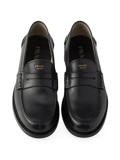Prada Men's Leather Loafers - Black | Thumbnail 4 Prada Men's Leather Loafers - Black | Thumbnail 4
