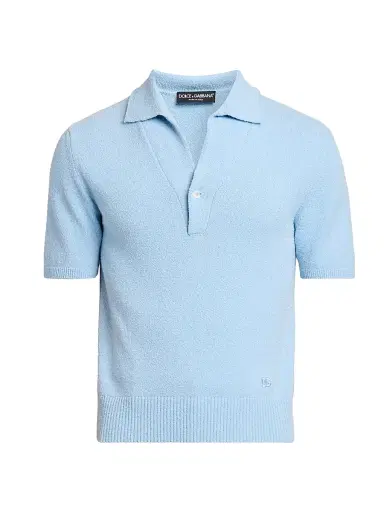 Dolce & Gabbana Men's Knit Short-Sleeve Polo Shirt - Azzurro - Size 44 | Thumbnail 1 Dolce & Gabbana Men's Knit Short-Sleeve Polo Shirt - Azzurro - Size 44 | Thumbnail 1