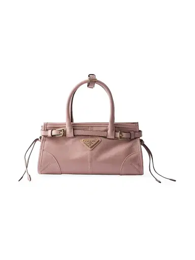 Prada Women's Bonnie Leather Mini Top Handle Bag - Pink | Thumbnail 1 Prada Women's Bonnie Leather Mini Top Handle Bag - Pink | Thumbnail 1
