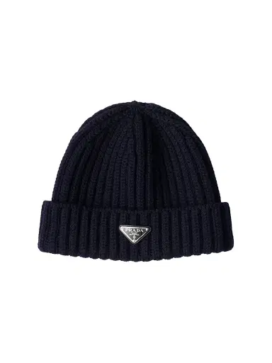 Prada Men's Wool Beanie - Blue - Size Large | Thumbnail 1 Prada Men's Wool Beanie - Blue - Size Large | Thumbnail 1