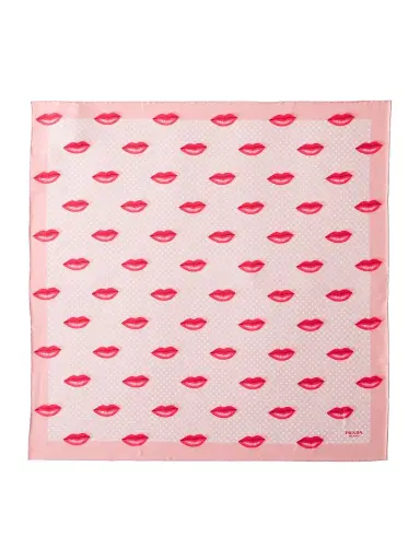 Prada Women's Printed Silk Twill Scarf | Thumbnail 2 Prada Women's Printed Silk Twill Scarf | Thumbnail 2