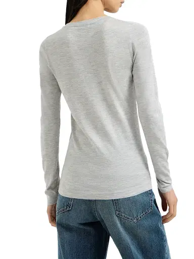 Brunello Cucinelli Women's Cashmere and Silk Lightweight Sweater - Light Grey | Thumbnail 3 Brunello Cucinelli Women's Cashmere and Silk Lightweight Sweater - Light Grey | Thumbnail 3