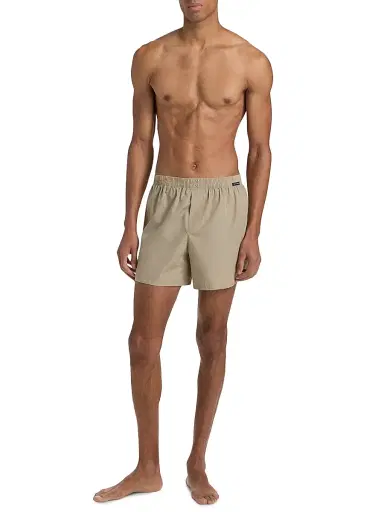 Dolce & Gabbana Men's Sporty Cotton Poplin Boxer Shorts - Beige - Size Medium | Thumbnail 2 Dolce & Gabbana Men's Sporty Cotton Poplin Boxer Shorts - Beige - Size Medium | Thumbnail 2