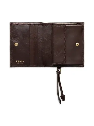 Prada Women's Leather Wallet - Dark Brown | Thumbnail 4 Prada Women's Leather Wallet - Dark Brown | Thumbnail 4