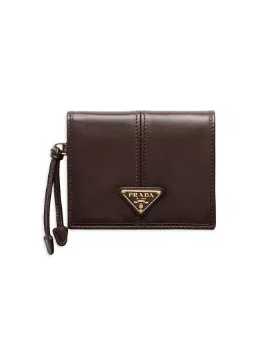 Prada Women's Leather Wallet - Dark Brown | Thumbnail 1 Prada Women's Leather Wallet - Dark Brown | Thumbnail 1
