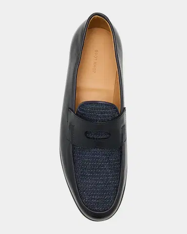 John Lobb Men's Lopez Denim and Leather Penny Loafers | Thumbnail 4 John Lobb Men's Lopez Denim and Leather Penny Loafers | Thumbnail 4