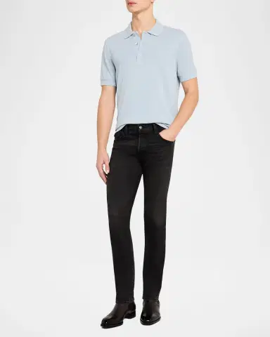 TOM FORD Men 's Lyocell Pique Polo Shirt | Thumbnail 2 TOM FORD Men 's Lyocell Pique Polo Shirt | Thumbnail 2