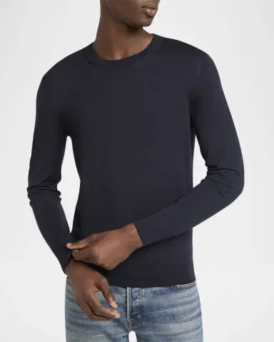 Tom Ford Men's Fine Gauge Wool Crewneck Sweater | Thumbnail 5 Tom Ford Men's Fine Gauge Wool Crewneck Sweater | Thumbnail 5