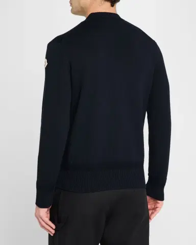 Moncler Men's Cotton Crewneck Sweater | Thumbnail 3 Moncler Men's Cotton Crewneck Sweater | Thumbnail 3