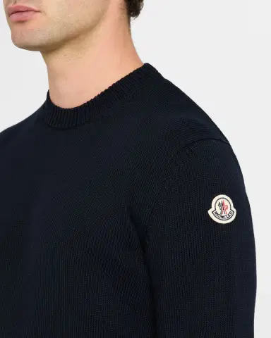 Moncler Men's Cotton Crewneck Sweater | Thumbnail 5 Moncler Men's Cotton Crewneck Sweater | Thumbnail 5