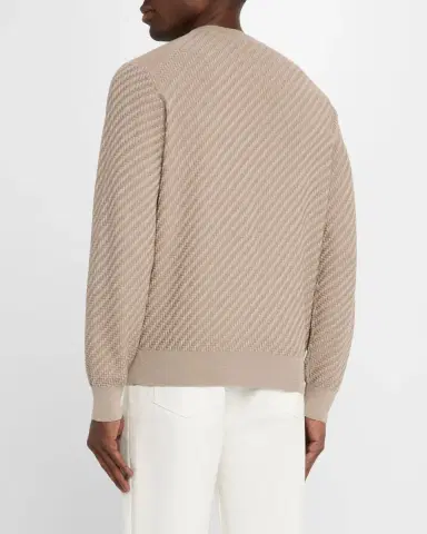 Brioni Men's Basketweave Crew Sweater | Thumbnail 3 Brioni Men's Basketweave Crew Sweater | Thumbnail 3