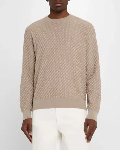 Brioni Men's Basketweave Crew Sweater | Thumbnail 4 Brioni Men's Basketweave Crew Sweater | Thumbnail 4