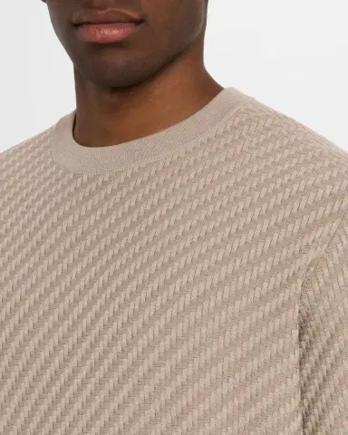 Brioni Men's Basketweave Crew Sweater | Thumbnail 5 Brioni Men's Basketweave Crew Sweater | Thumbnail 5