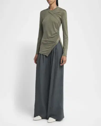 Giorgio Armani Asymmetric Jersey Long-Sleeve Top | Thumbnail 2 Giorgio Armani Asymmetric Jersey Long-Sleeve Top | Thumbnail 2