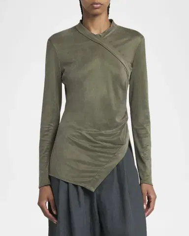 Giorgio Armani Asymmetric Jersey Long-Sleeve Top | Thumbnail 4 Giorgio Armani Asymmetric Jersey Long-Sleeve Top | Thumbnail 4
