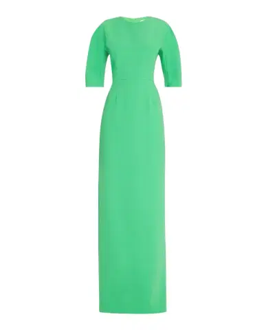 Rickie Freeman for Teri Jon Elbow-Sleeve Crepe Column Gown | Thumbnail 1 Rickie Freeman for Teri Jon Elbow-Sleeve Crepe Column Gown | Thumbnail 1