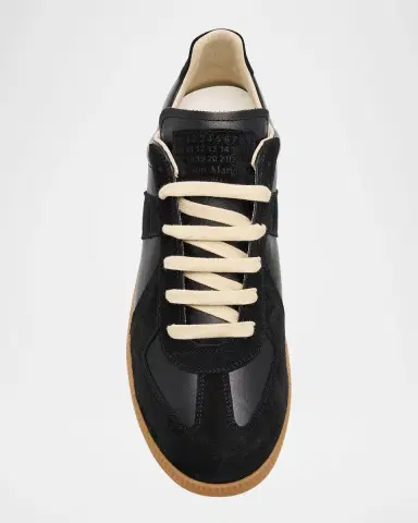 Maison Margiela Men 's Replica Leather Low-Top Sneakers | Thumbnail 6 Maison Margiela Men 's Replica Leather Low-Top Sneakers | Thumbnail 6