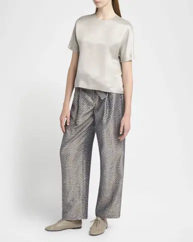 Giorgio Armani Cupro Short-Sleeve Blouse | Thumbnail 2 Giorgio Armani Cupro Short-Sleeve Blouse | Thumbnail 2