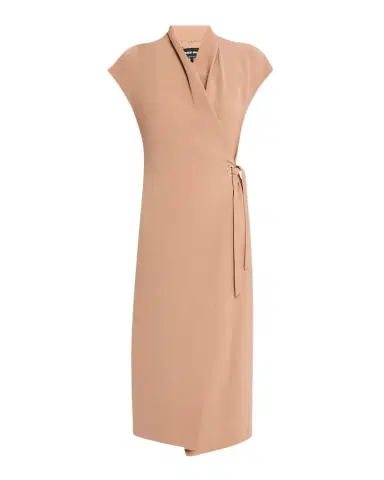 Giorgio Armani Cap-Sleeve Cupro Wrap Midi Dress | Thumbnail 1 Giorgio Armani Cap-Sleeve Cupro Wrap Midi Dress | Thumbnail 1