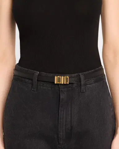 Loewe Graphic Buckle Leather Skinny Belt | Thumbnail 2 Loewe Graphic Buckle Leather Skinny Belt | Thumbnail 2