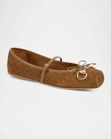 Gucci GG Suede Horsebit Mary Jane Ballerina Flats | Thumbnail 2 Gucci GG Suede Horsebit Mary Jane Ballerina Flats | Thumbnail 2