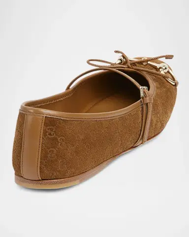 Gucci GG Suede Horsebit Mary Jane Ballerina Flats | Thumbnail 3 Gucci GG Suede Horsebit Mary Jane Ballerina Flats | Thumbnail 3