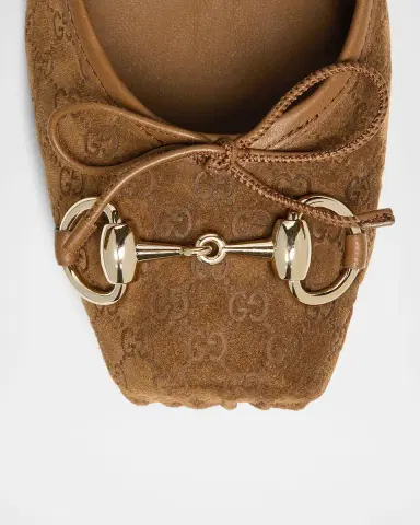 Gucci GG Suede Horsebit Mary Jane Ballerina Flats | Thumbnail 4 Gucci GG Suede Horsebit Mary Jane Ballerina Flats | Thumbnail 4