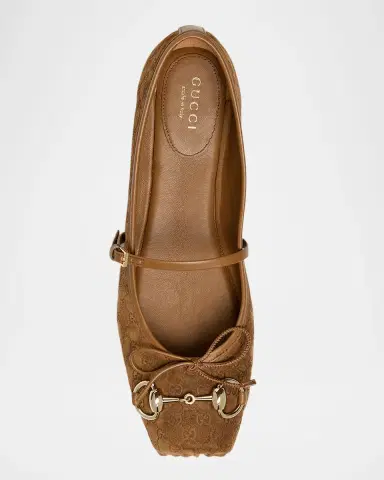 Gucci GG Suede Horsebit Mary Jane Ballerina Flats | Thumbnail 5 Gucci GG Suede Horsebit Mary Jane Ballerina Flats | Thumbnail 5