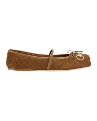 Gucci GG Suede Horsebit Mary Jane Ballerina Flats | Thumbnail 1 Gucci GG Suede Horsebit Mary Jane Ballerina Flats | Thumbnail 1
