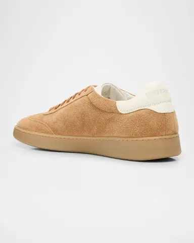 Stuart Weitzman Men 's Banner Suede Wingtip-Toe Low-Top Sneakers | Thumbnail 2 Stuart Weitzman Men 's Banner Suede Wingtip-Toe Low-Top Sneakers | Thumbnail 2