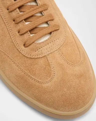 Stuart Weitzman Men 's Banner Suede Wingtip-Toe Low-Top Sneakers | Thumbnail 3 Stuart Weitzman Men 's Banner Suede Wingtip-Toe Low-Top Sneakers | Thumbnail 3