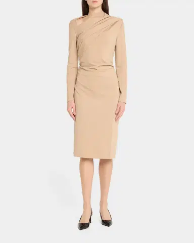 Giorgio Armani Asymmetric Long-Sleeve Jersey Dress | Thumbnail 2 Giorgio Armani Asymmetric Long-Sleeve Jersey Dress | Thumbnail 2