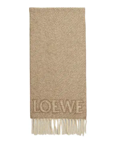 Loewe Logo Fringe Wool-Blend Scarf | Thumbnail 1 Loewe Logo Fringe Wool-Blend Scarf | Thumbnail 1