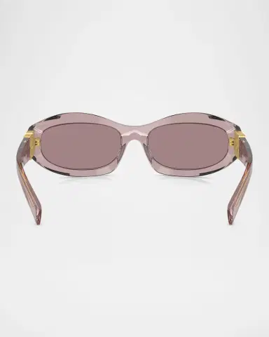 Miu Miu 14ZSF Logo Oval Acetate Sunglasses | Thumbnail 4 Miu Miu 14ZSF Logo Oval Acetate Sunglasses | Thumbnail 4