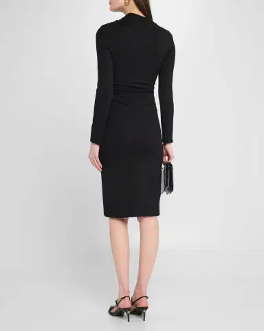 Giorgio Armani Asymmetric Long-Sleeve Jersey Dress | Thumbnail 3 Giorgio Armani Asymmetric Long-Sleeve Jersey Dress | Thumbnail 3