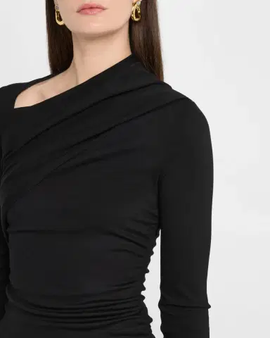 Giorgio Armani Asymmetric Long-Sleeve Jersey Dress | Thumbnail 5 Giorgio Armani Asymmetric Long-Sleeve Jersey Dress | Thumbnail 5