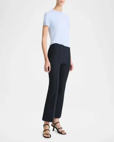 Vince Cropped Flare-Leg Pintuck Pants | Thumbnail 4 Vince Cropped Flare-Leg Pintuck Pants | Thumbnail 4