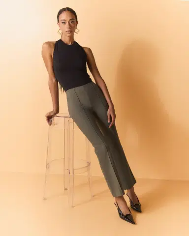 Vince Cropped Flare-Leg Pintuck Pants | Thumbnail 5 Vince Cropped Flare-Leg Pintuck Pants | Thumbnail 5
