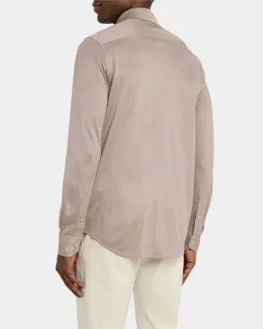 Brioni Men's Silk Pique Sport Shirt | Thumbnail 3 Brioni Men's Silk Pique Sport Shirt | Thumbnail 3
