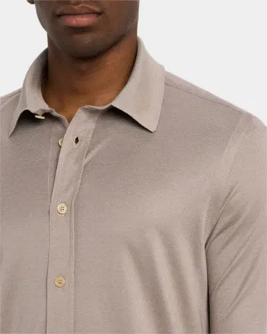 Brioni Men's Silk Pique Sport Shirt | Thumbnail 5 Brioni Men's Silk Pique Sport Shirt | Thumbnail 5