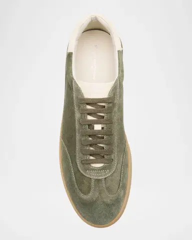 Stuart Weitzman Men 's Banner Suede Wingtip-Toe Low-Top Sneakers | Thumbnail 6 Stuart Weitzman Men 's Banner Suede Wingtip-Toe Low-Top Sneakers | Thumbnail 6