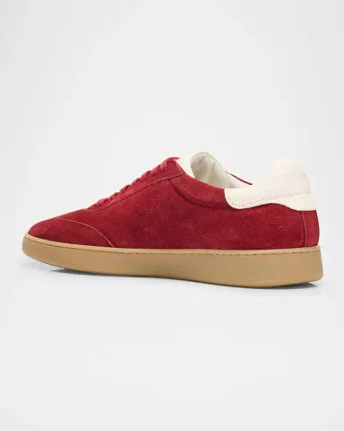 Stuart Weitzman Men 's Banner Suede Wingtip-Toe Low-Top Sneakers | Thumbnail 2 Stuart Weitzman Men 's Banner Suede Wingtip-Toe Low-Top Sneakers | Thumbnail 2