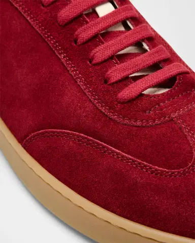 Stuart Weitzman Men 's Banner Suede Wingtip-Toe Low-Top Sneakers | Thumbnail 3 Stuart Weitzman Men 's Banner Suede Wingtip-Toe Low-Top Sneakers | Thumbnail 3
