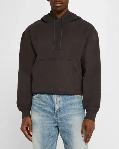 Saint Laurent Men's Fleece Tonal Logo Hoodie | Thumbnail 4 Saint Laurent Men's Fleece Tonal Logo Hoodie | Thumbnail 4