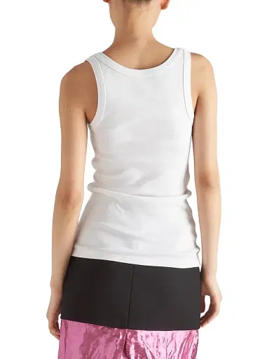 Prada Women's Ribbed Knit Jersey Tank Top - White | Thumbnail 5 Prada Women's Ribbed Knit Jersey Tank Top - White | Thumbnail 5